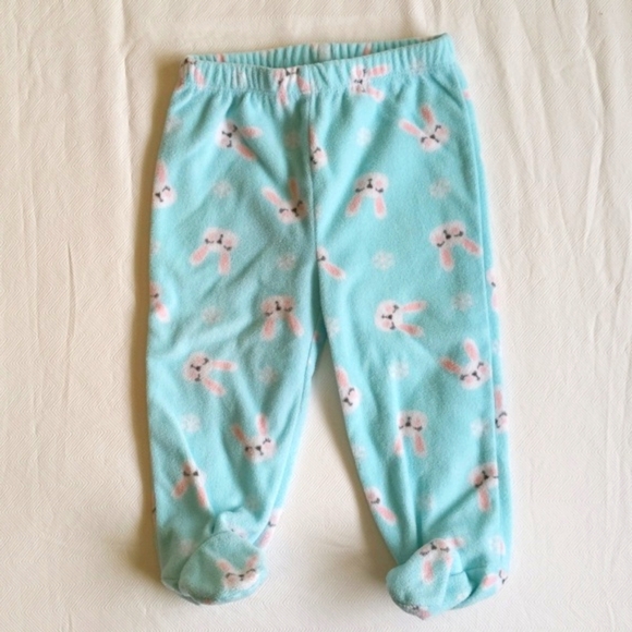 george winter bunny fleece footed pants 6-12 months baby girl - Picture 1 of 5